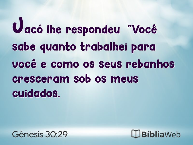 Gênesis 30:29 em imagem para compartilhar