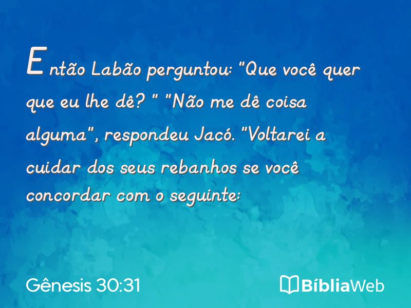 Gênesis 30:31 em imagem para compartilhar