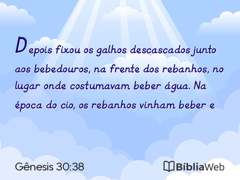 Gênesis 30:38 em imagem para compartilhar