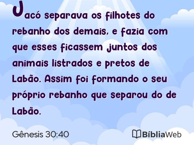 Gênesis 30:40 em imagem para compartilhar