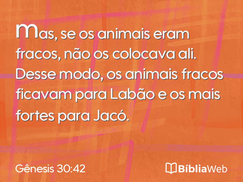Gênesis 30:42 em imagem para compartilhar