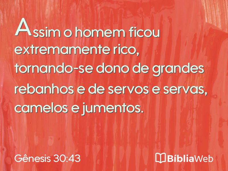 Gênesis 30:43 em imagem para compartilhar