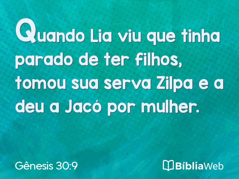 Gênesis 30:9 em imagem para compartilhar