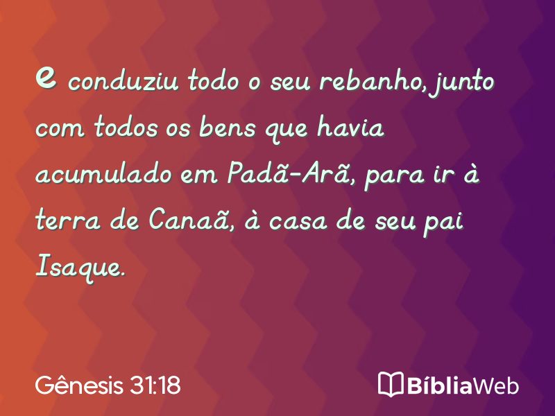 Gênesis 31:18 em imagem para compartilhar