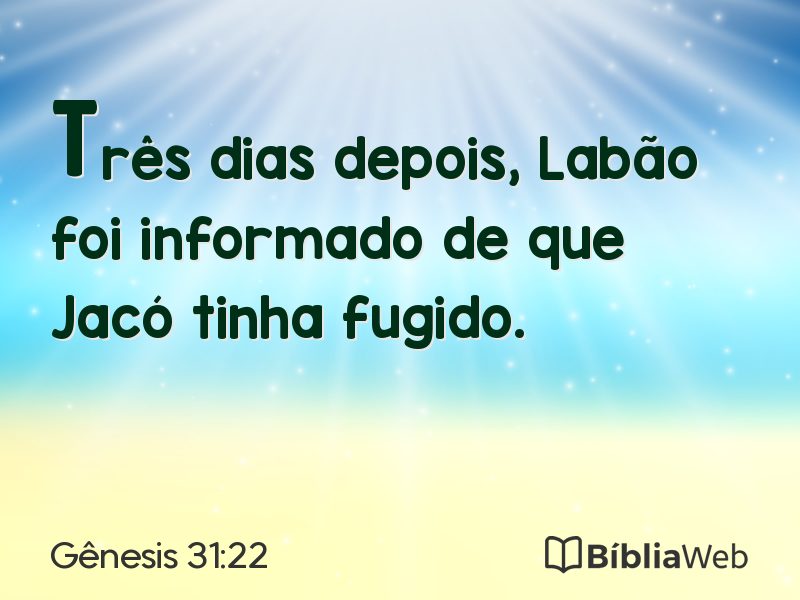 Gênesis 31:22 em imagem para compartilhar