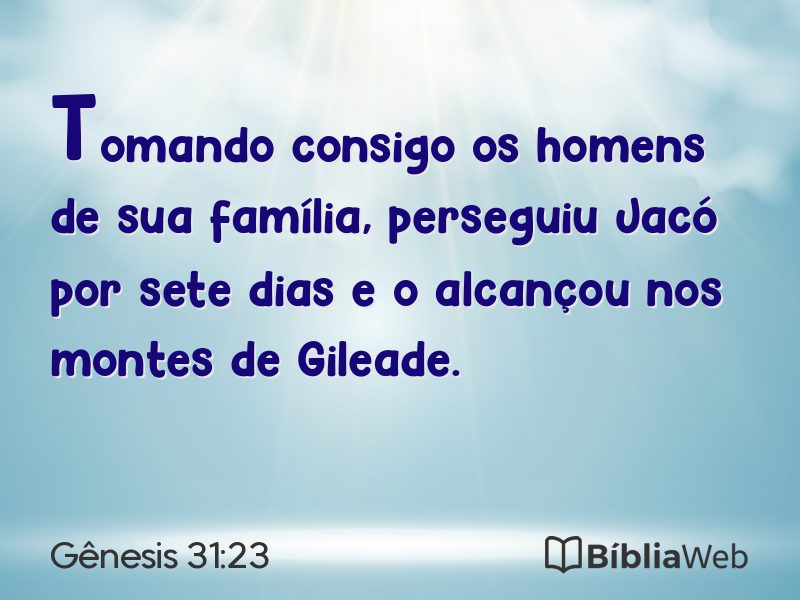 Gênesis 31:23 em imagem para compartilhar