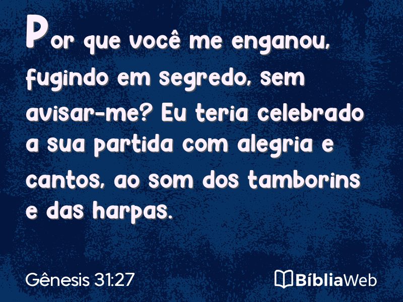 Gênesis 31:27 em imagem para compartilhar