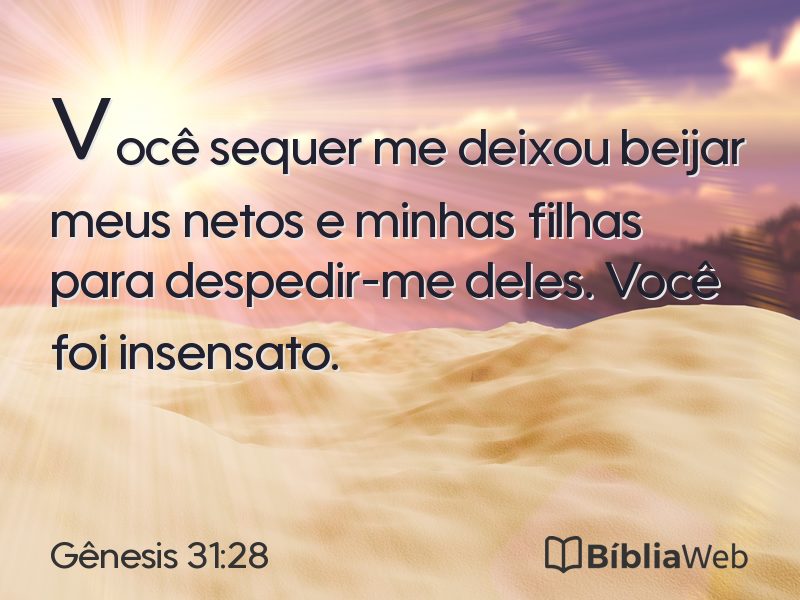 Gênesis 31:28 em imagem para compartilhar