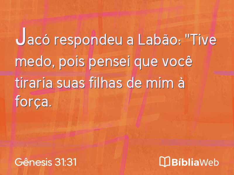 Gênesis 31:31 em imagem para compartilhar