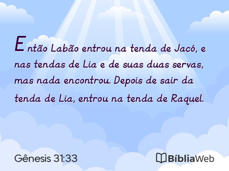 Gênesis 31:33 em imagem para compartilhar