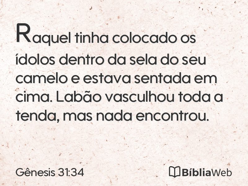 Gênesis 31:34 em imagem para compartilhar