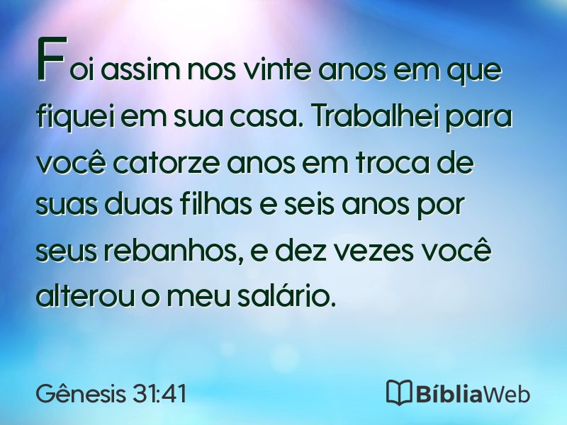 Gênesis 31:41 em imagem para compartilhar
