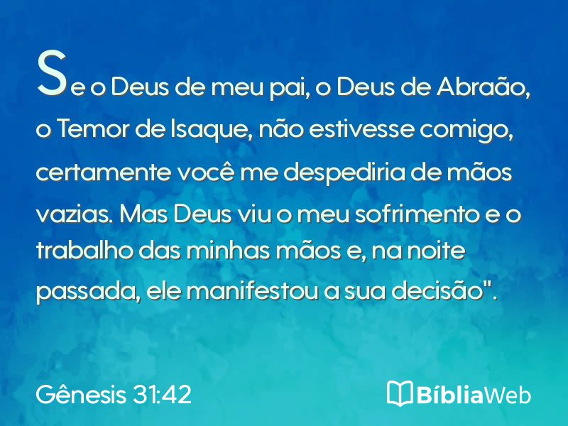 Gênesis 31:42 em imagem para compartilhar