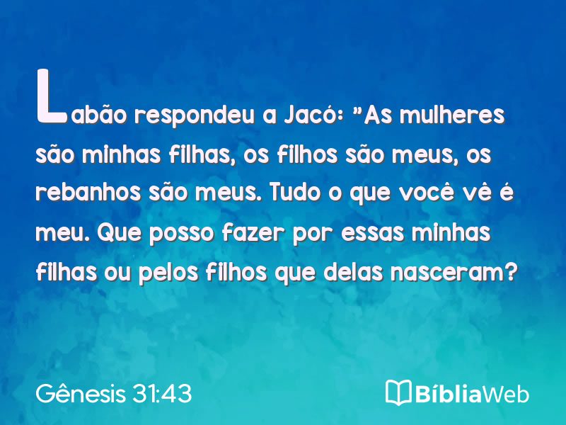 Gênesis 31:43 em imagem para compartilhar