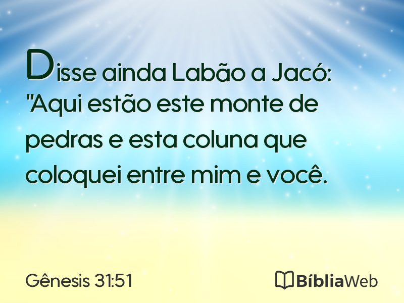 Gênesis 31:51 em imagem para compartilhar