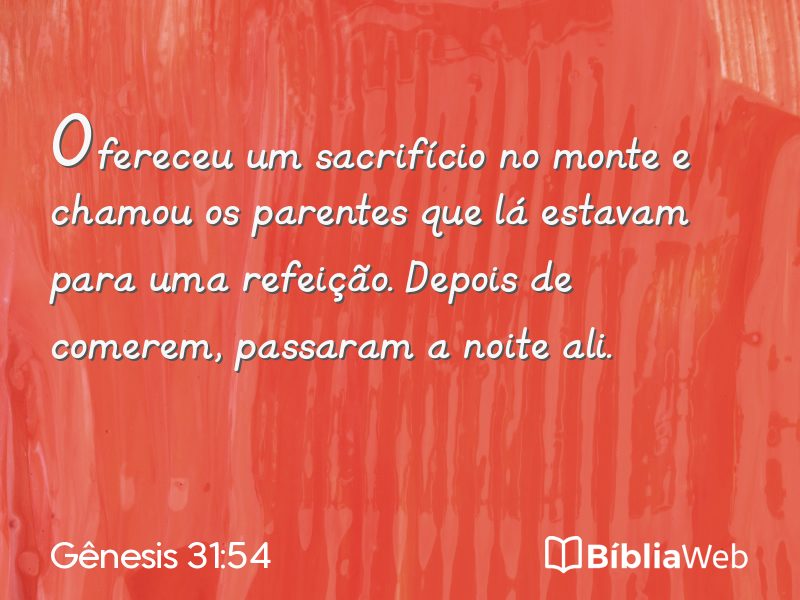 Gênesis 31:54 em imagem para compartilhar