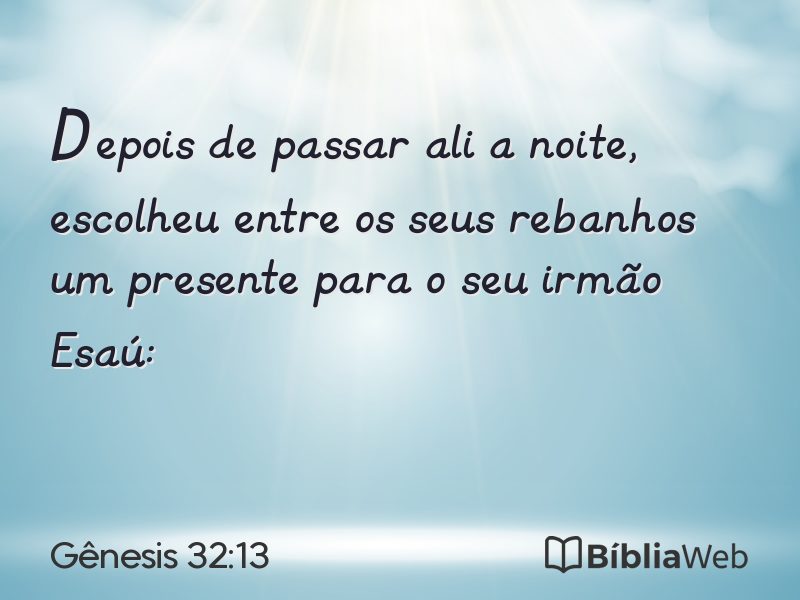 Gênesis 32:13 em imagem para compartilhar