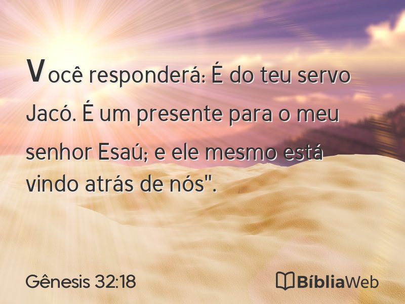 Gênesis 32:18 em imagem para compartilhar