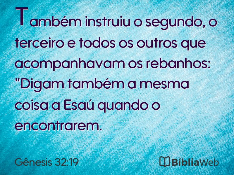 Gênesis 32:19 em imagem para compartilhar
