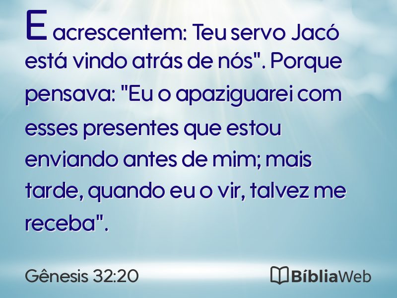 Gênesis 32:20 em imagem para compartilhar
