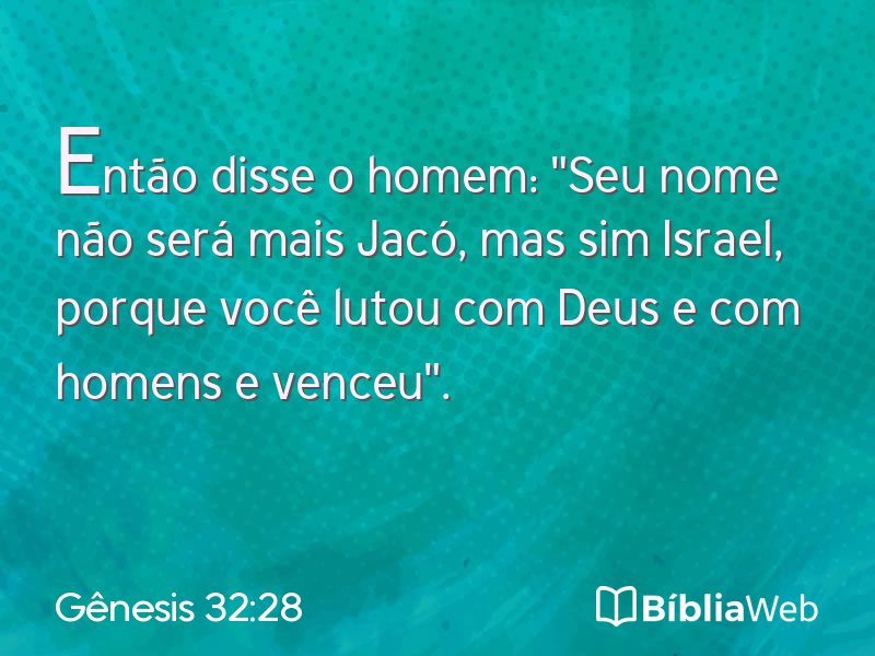 Gênesis 32:28 em imagem para compartilhar