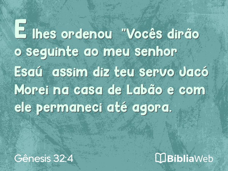 Gênesis 32:4 em imagem para compartilhar