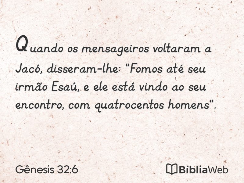 Gênesis 32:6 em imagem para compartilhar
