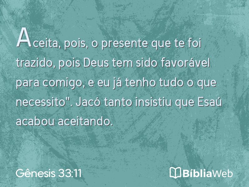 Gênesis 33:11 em imagem para compartilhar