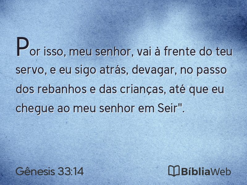 Gênesis 33:14 em imagem para compartilhar