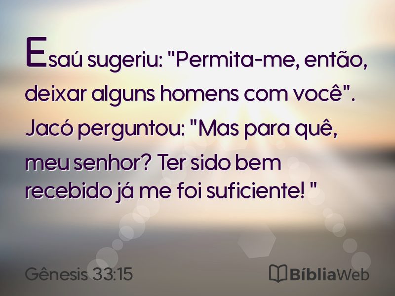 Gênesis 33:15 em imagem para compartilhar
