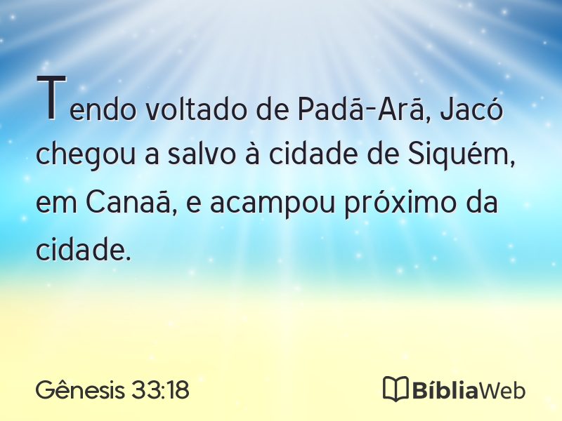 Gênesis 33:18 em imagem para compartilhar