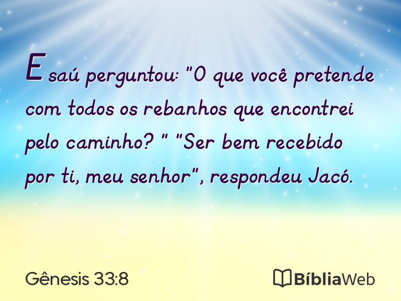 Gênesis 33:8 em imagem para compartilhar