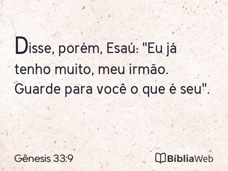 Gênesis 33:9 em imagem para compartilhar