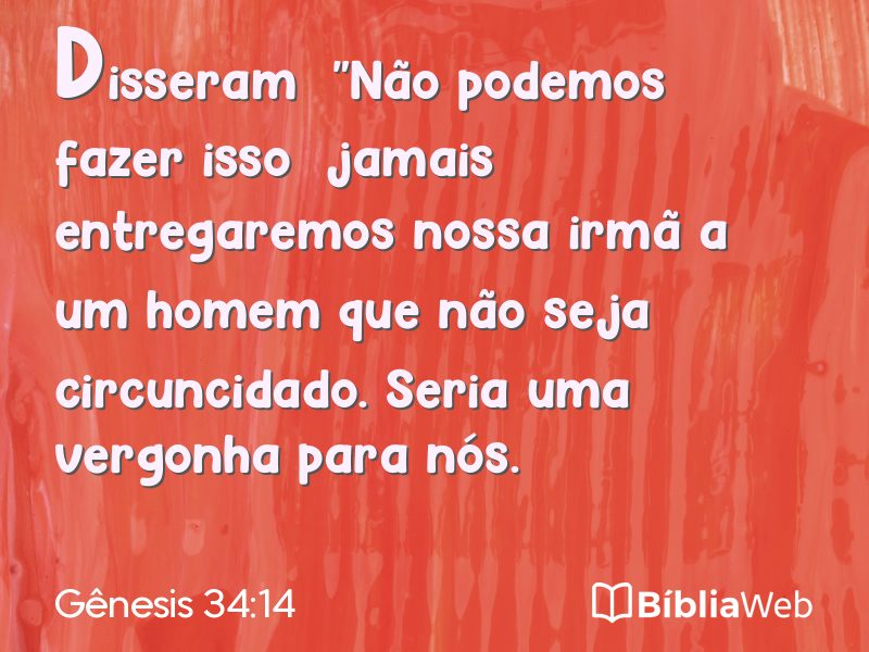 Gênesis 34:14 em imagem para compartilhar