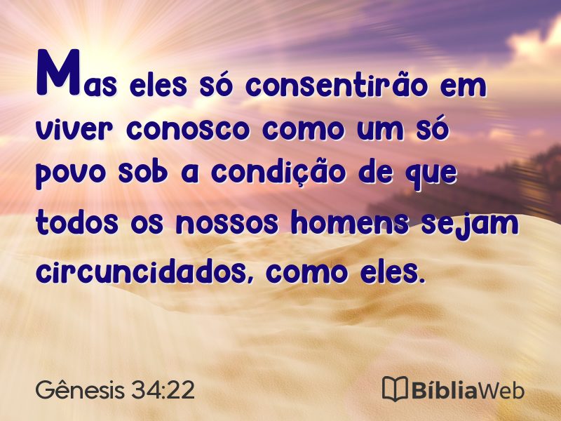Gênesis 34:22 em imagem para compartilhar