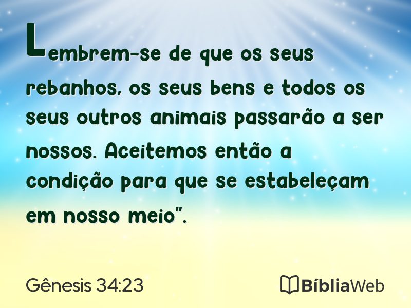 Gênesis 34:23 em imagem para compartilhar