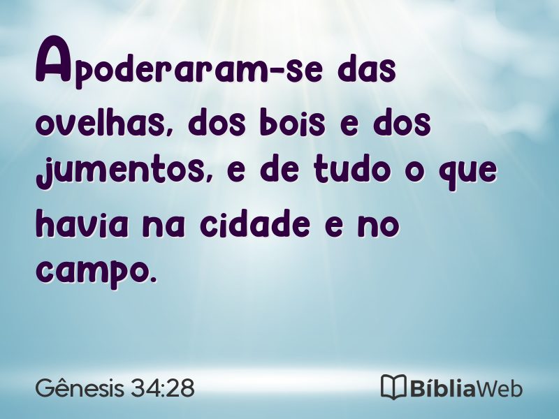 Gênesis 34:28 em imagem para compartilhar