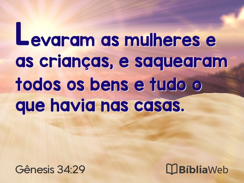 Gênesis 34:29 em imagem para compartilhar