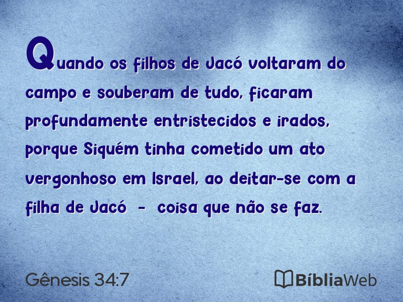 Gênesis 34:7 em imagem para compartilhar