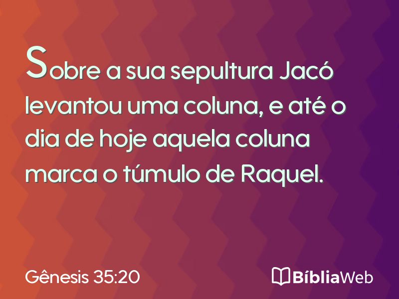 Gênesis 35:20 em imagem para compartilhar