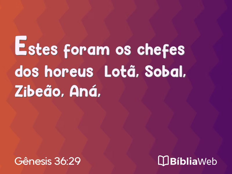 Gênesis 36:29 em imagem para compartilhar