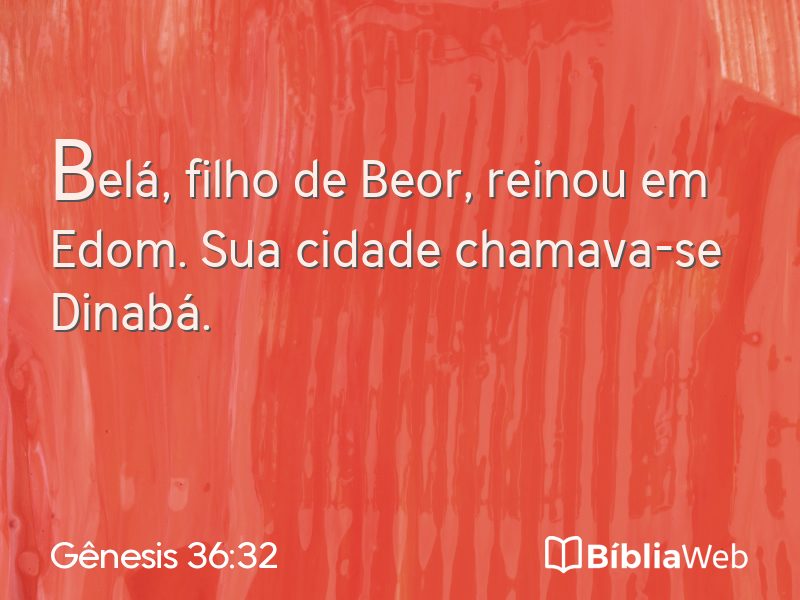 Gênesis 36:32 em imagem para compartilhar