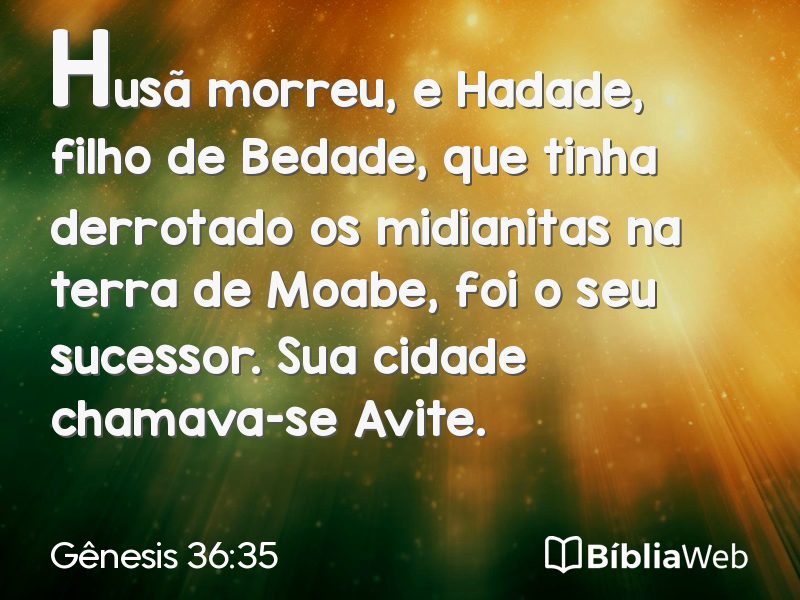 Gênesis 36:35 em imagem para compartilhar
