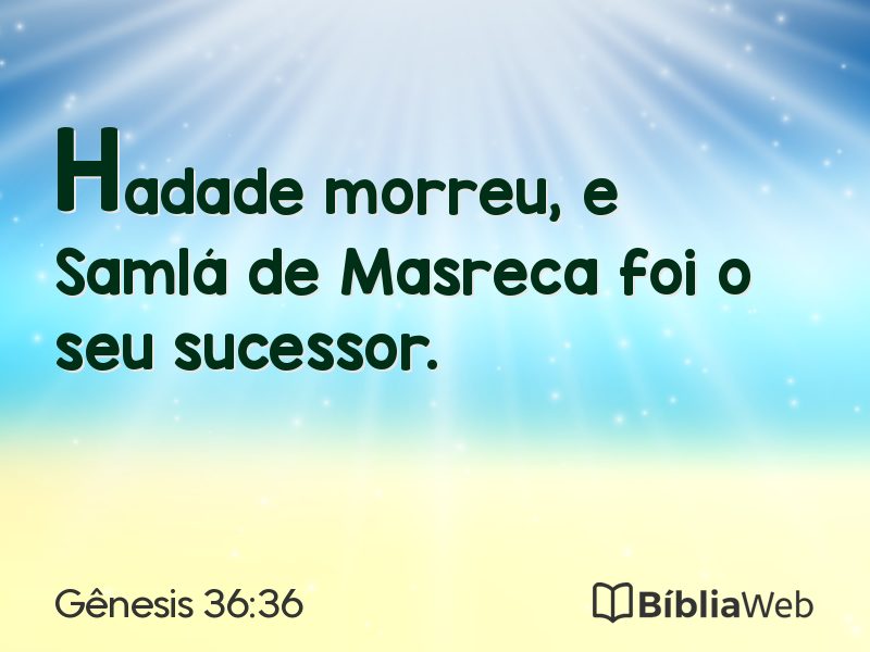 Gênesis 36:36 em imagem para compartilhar