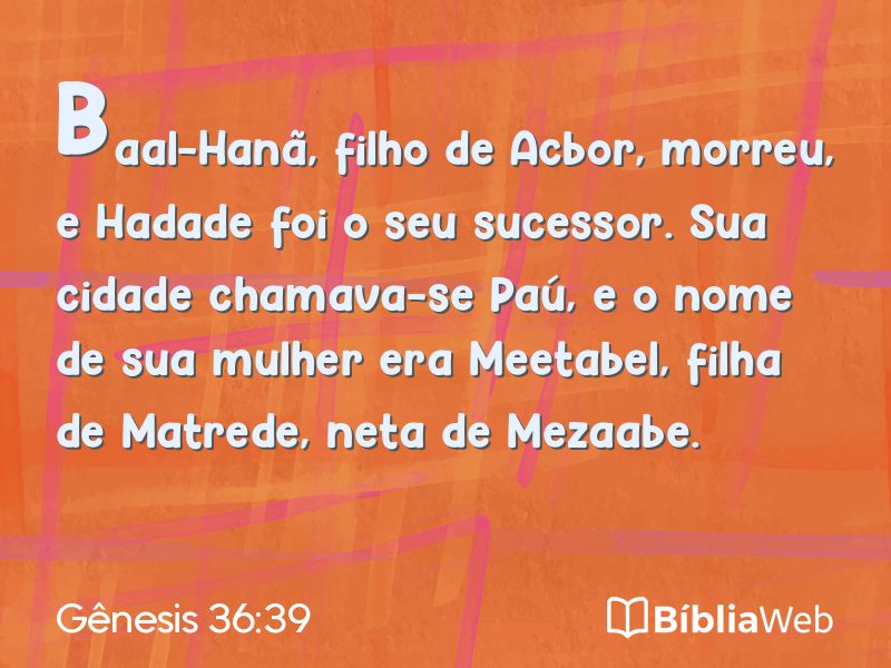 Gênesis 36:39 em imagem para compartilhar