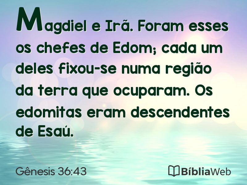 Gênesis 36:43 em imagem para compartilhar