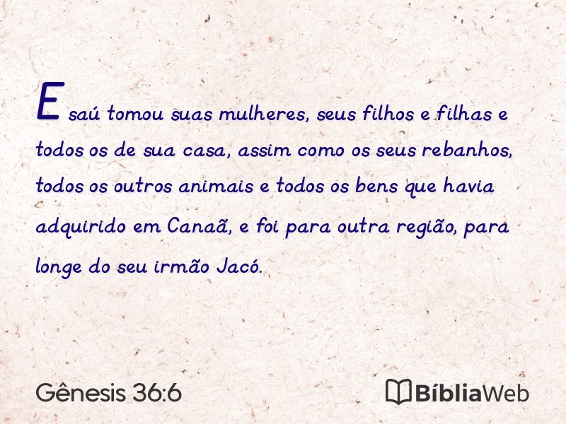 Gênesis 36:6 em imagem para compartilhar