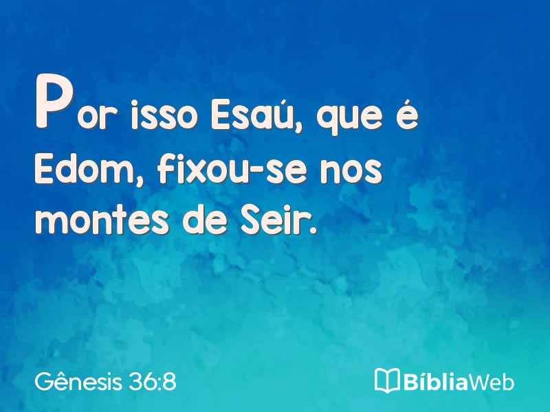 Gênesis 36:8 em imagem para compartilhar