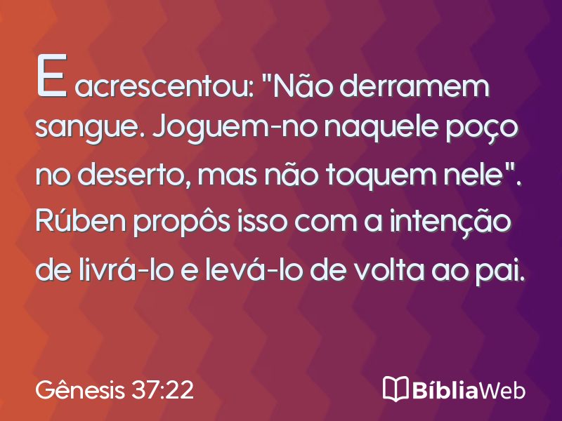 Gênesis 37:22 em imagem para compartilhar