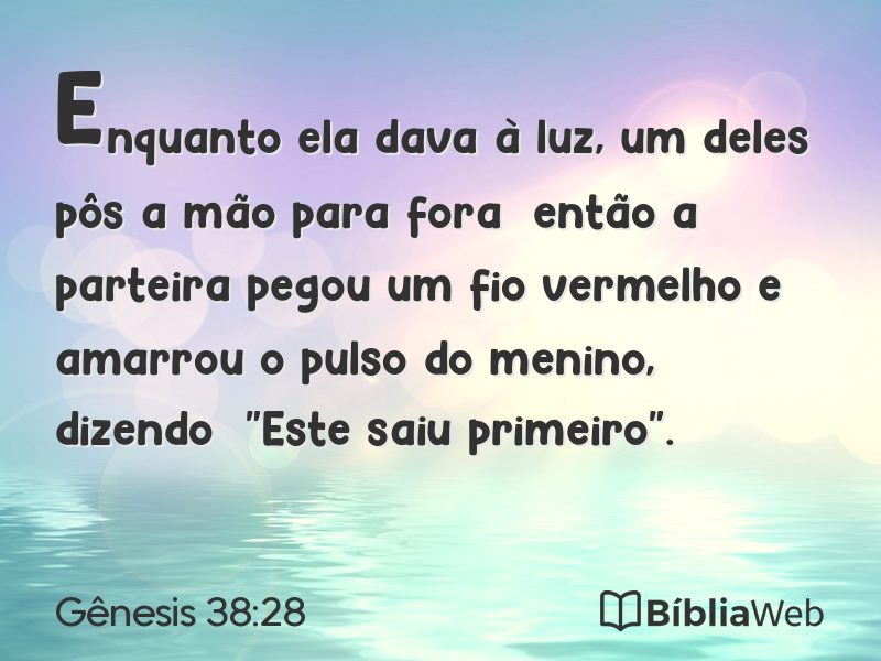Gênesis 38:28 em imagem para compartilhar